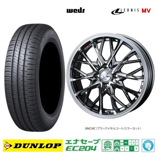 取寄せ品 WEDS レオニスMV BMCMC ダンロップ EC204 2023年 165/55R15インチ JF系 N BOX スラッシュ JH系 N WGN N ONE ウェイク プレオ_画像1