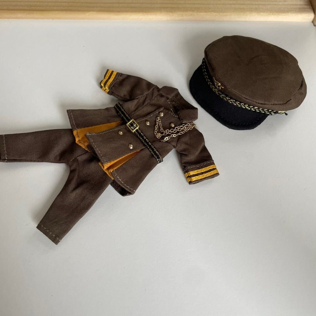 残り5点【軍服/茶】オビツ11 上下 セット 帽子付 ねんどろいど 人形 ドール かっこいい 洋服_画像6