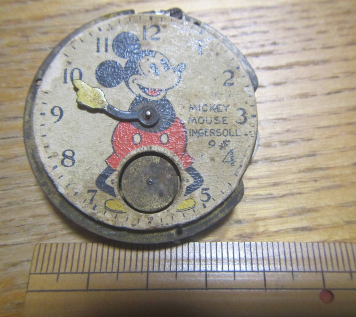 激レアー1930年代 Ingersoll Mickey Mouse Pocket Watch インガソル ミッキーマウスポケットウォッチ 機械式のみ、ジャンク 研究用の画像2