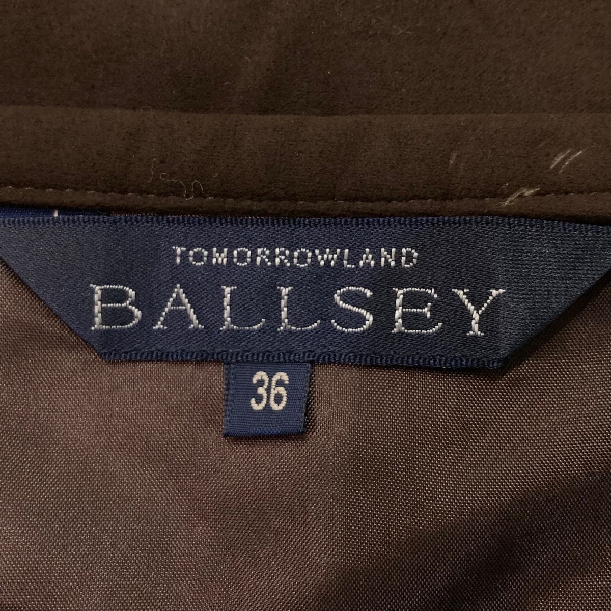 ボールジィ BALLSEY 膝丈スカート 皮素材 ブラウン トュモローランド 36