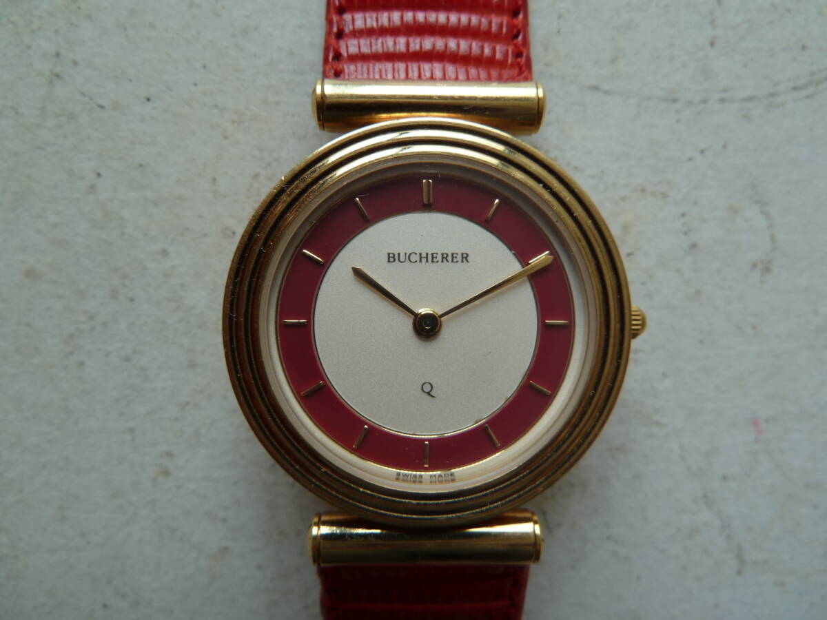 BUCHERER ブッフェラー メンズ クォーツ 腕時計 667104 金色モデル 稼働品の画像2