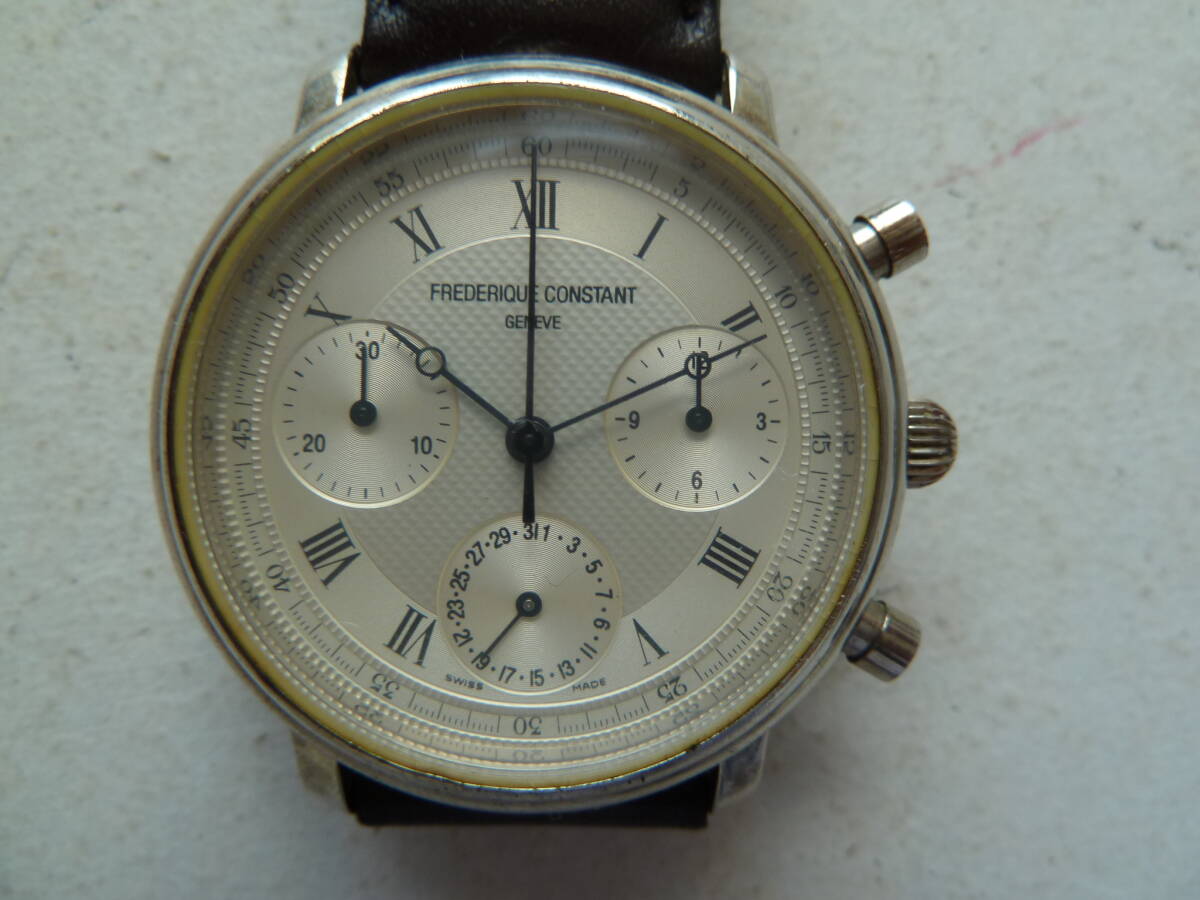 FRDERIQUE CONSTANT フレデリック・コンスタント メンズ クォーツ クロノグラフ 腕時計 電池交換済み 稼働品の画像2