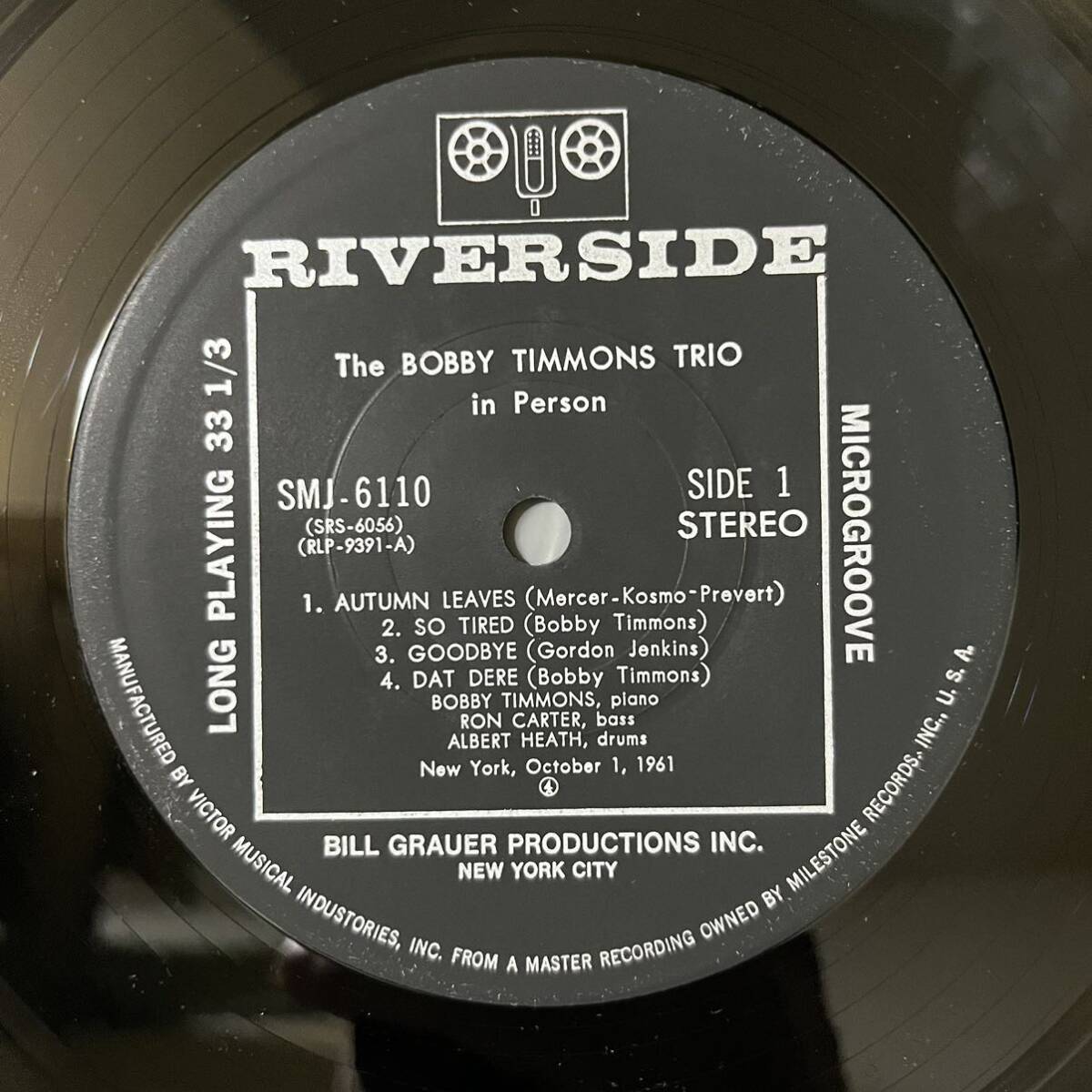 美盤 / Riverside / The Bobby Timmons Trio / In Person - Recorded 'Live' At The Village Vanguard_画像5