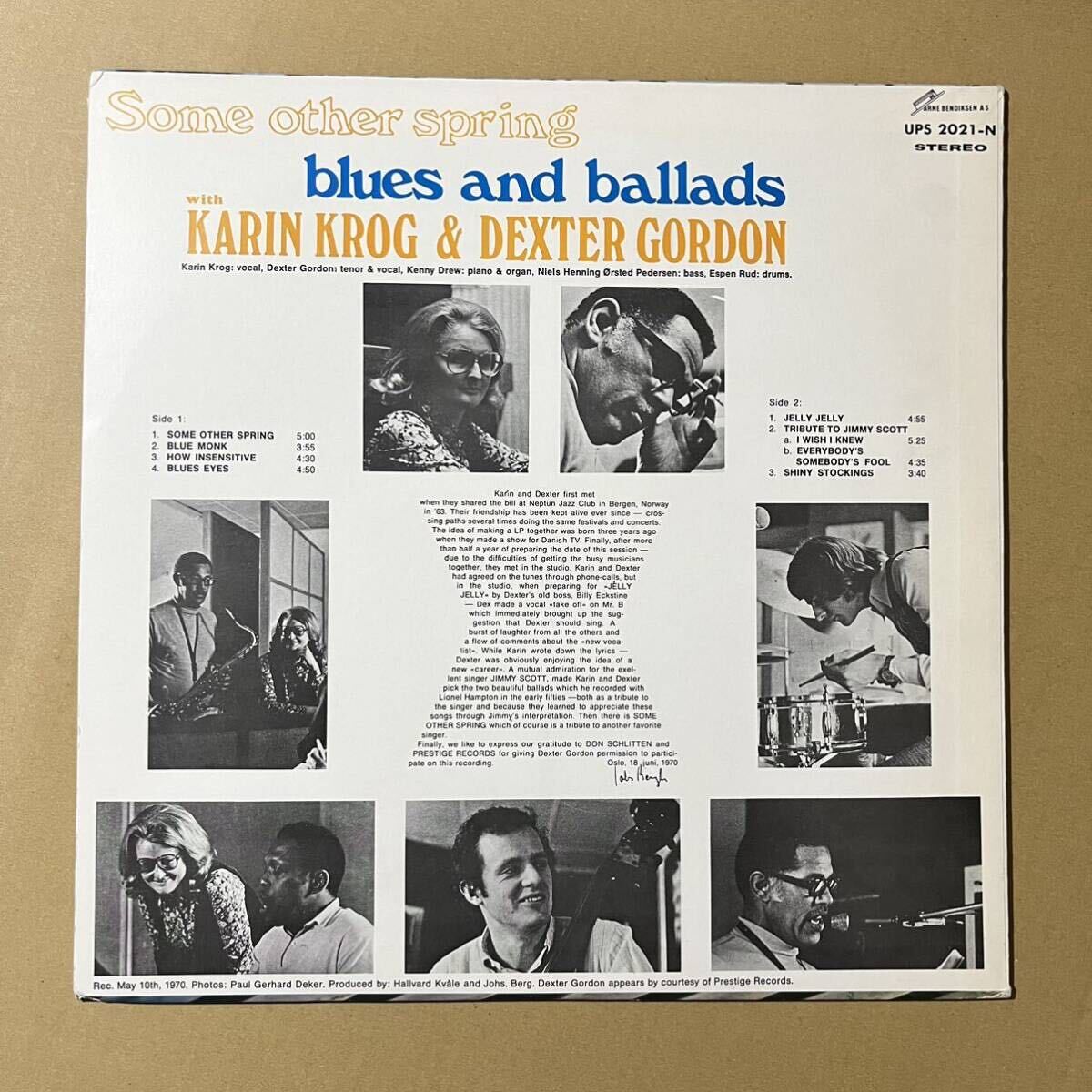 美盤 / 両溝 高音質 / Karin Krog & Dexter Gordon / Some Other Spring, Blues And Ballads / SONETの画像2
