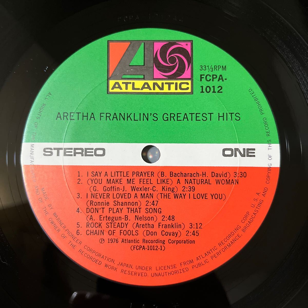 美盤 / Aretha Franklin / Greatest Hits / アレサ・フランクリン_画像5