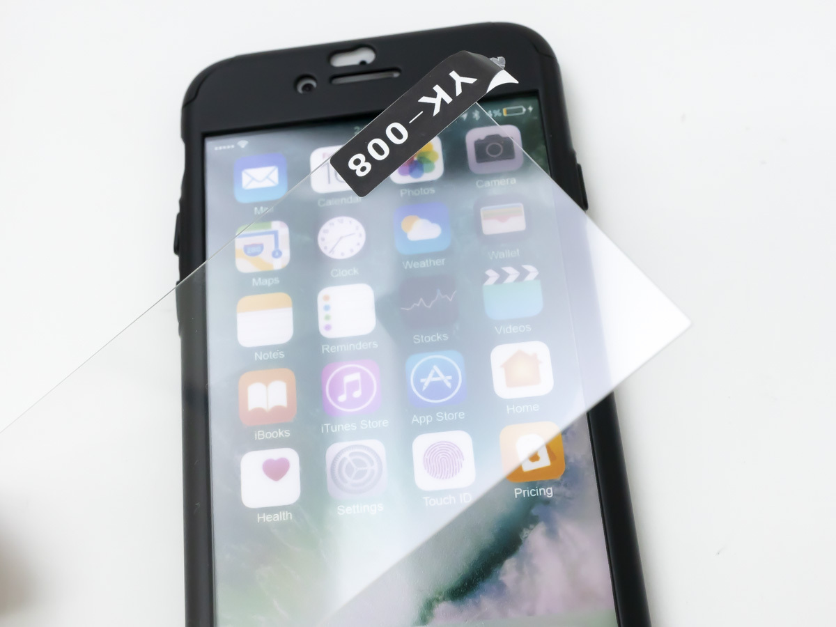 新品 訳あり iPhone7 iPhone8 360度 フルカバー ケース 全面保護 液晶保護ガラス付_画像2