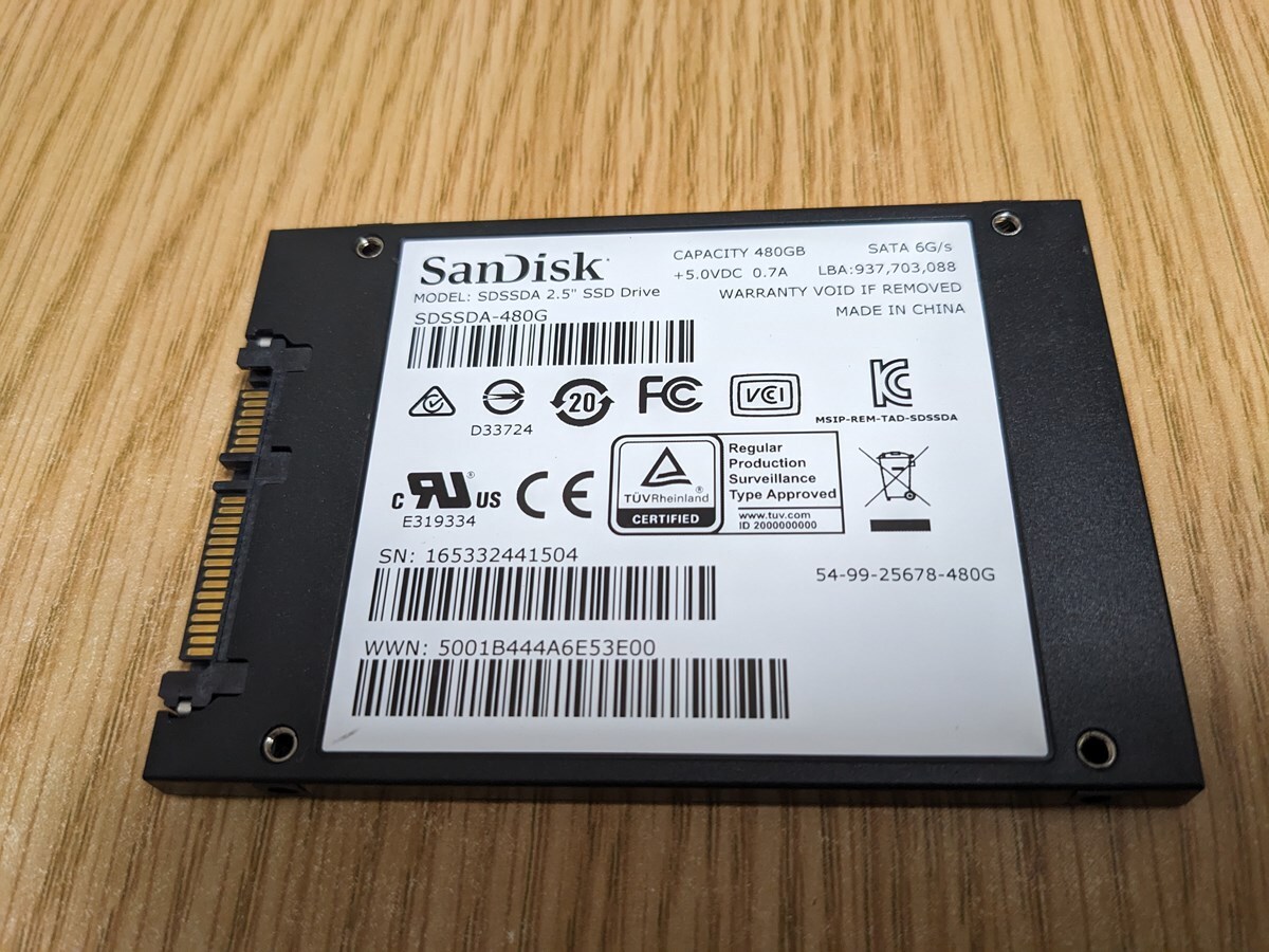 [ used ]SanDisk SDSSDA480G 2.5 -inch SATA connection 480GB SSD