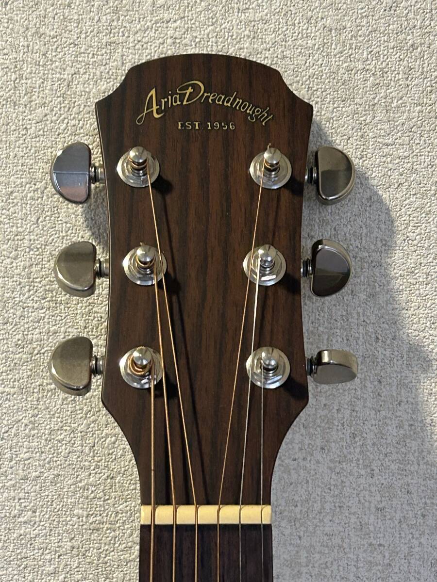 アリア ARIA  Dreadnought ドレッドノート アコースティックギター 弦楽器 ソフトケース付 Y775の画像2