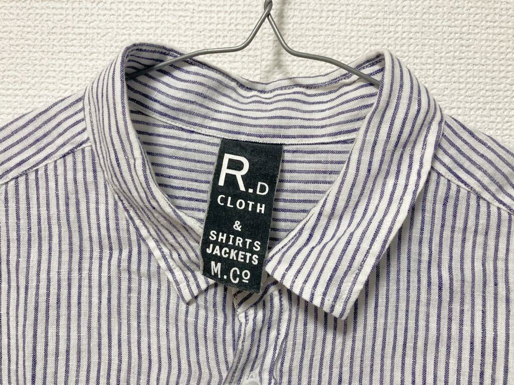 R&D M.Co オールドマンズテーラー リネンストライプロングシャツ 美品_画像2