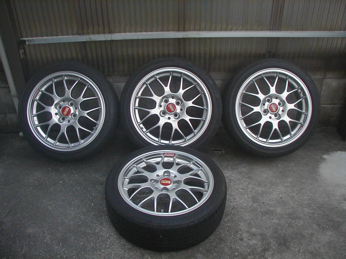 ND　ロードスター使用　BBS　RGR　RG712H　17×7J　＋38　４H/PCD100　205/45R17　4本セット　赤バッチ付き_画像1