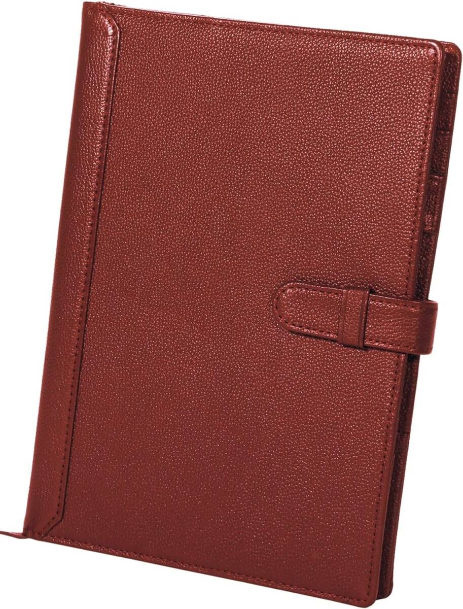 ダークレッド BLUE SINCERE(ブルーシンシア) ノートカバー A5 本革 スリム 2冊収納 手帳カバー 大学ノート ペン