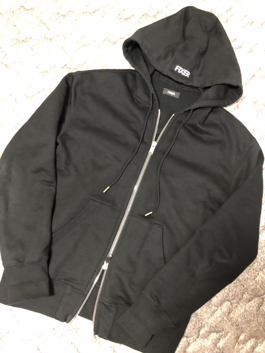 ★Alto e Diritto購入 FIXER (フィクサー) FPK-03 Technical Jersey Zip up hoodie 黒 サイズＬ 7.9万の画像9