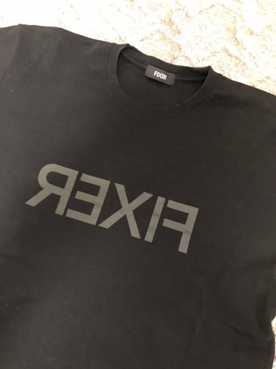★Alto e Diritto購入 FIXER (フィクサー) FTS-03 Reverse Print Crew Neck Tシャツ ALL BLACK サイズＬ 定価2.6万の画像3