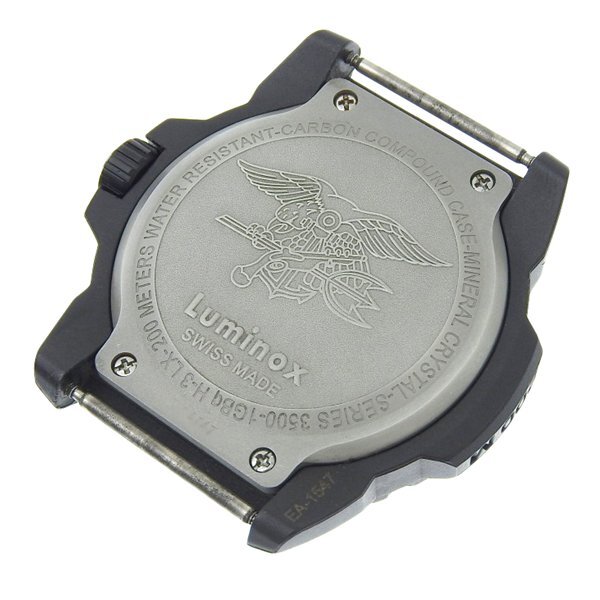 1円 不動 ジャンク ルミノックス LUMINOX クオーツ シリーズ3500 黒文字盤 カーボン/SS メンズ 腕時計の画像4