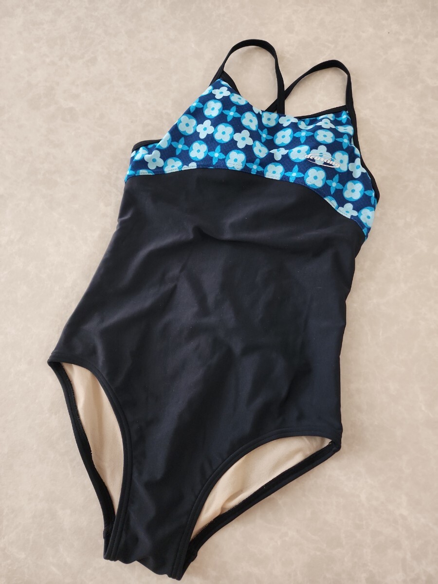 【118】 ワンピース水着 スイミング 競泳水着 女性水着ワンピース ブラック 9号の画像1