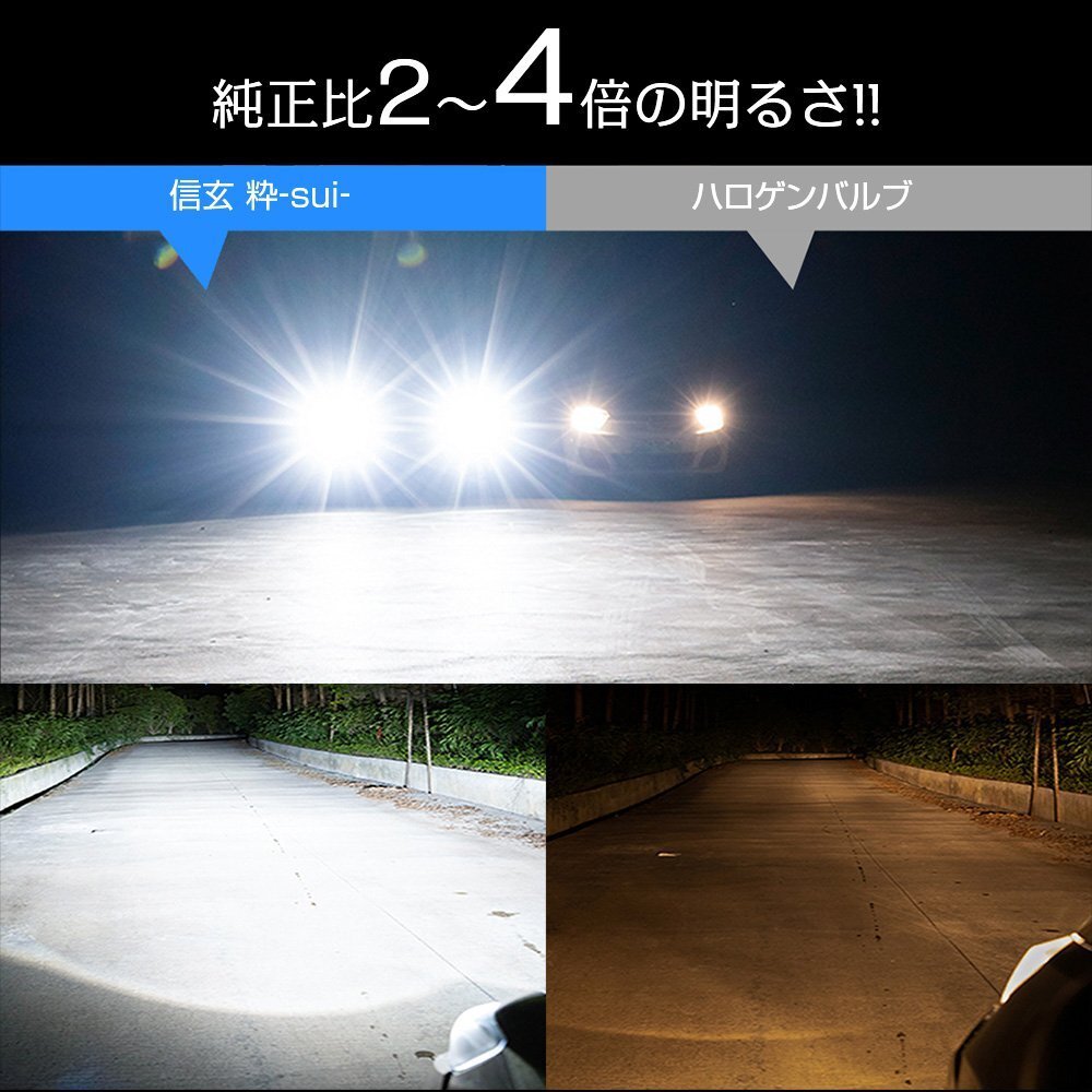 【ポン付け】バルブ型LEDヘッドライトの最高峰! シルビア S14 後期 H8.6~H10.10 信玄LED 粋-SUI- H1 1年保証 車検対応の画像6