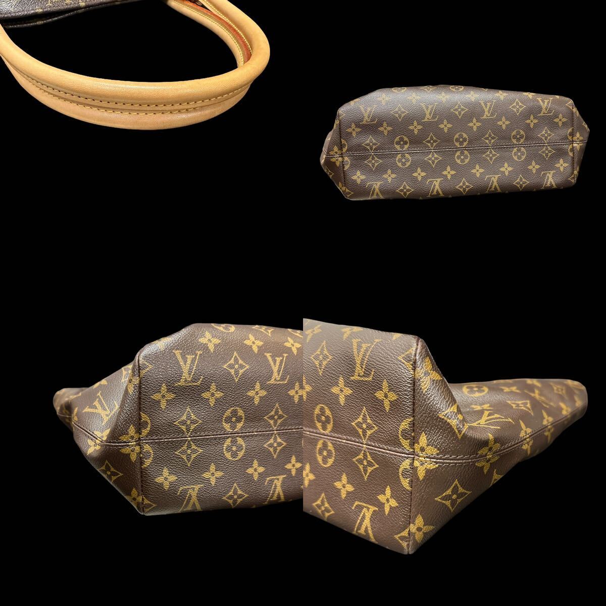 1円～ ほぼ未使用 極美品 LOUIS VUITTON ルイヴィトン トートバッグ ラスパイユPM モノグラム ヌメ革 A４収納 肩掛け ブラウンの画像9