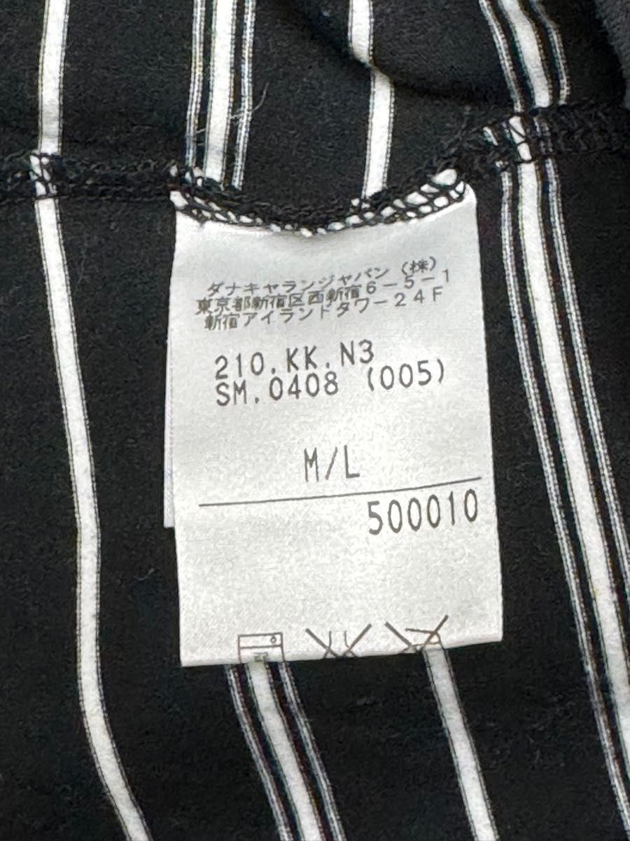 DKNY ダナキャランニューヨーク　白黒ボーダーポロシャツ　M/Lサイズ　大きめ