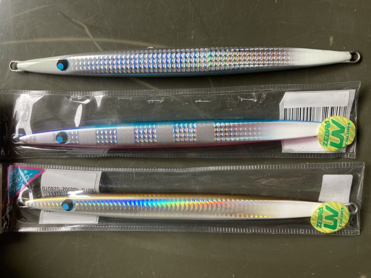 ウロコジグ UV グロー 300g 中古 未使用 3本セット マグロ トンジギ アラ アカムツ 青物 根魚 ジギング ジグの画像1