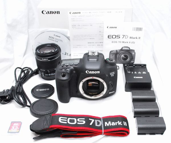 【超美品・メーカー保証書等完備 豪華セット】Canan キヤノン EOS 7D Mark II EF-S 18-55mm IS Ⅱの画像1