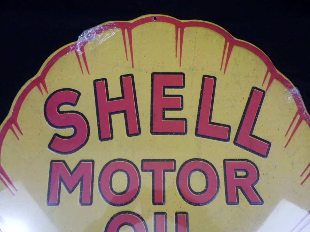 .9595 used SHELL MOTOR OIL S.A.E.30 shell motor oil made of metal signboard autograph board 
