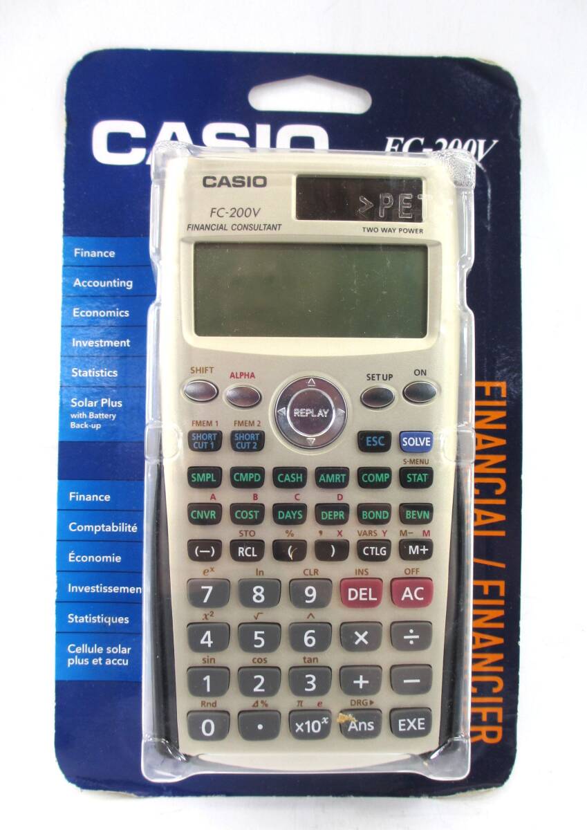 苺402 CASIO カシオ 金融電卓 FC-200V 投資評価（NPV、IRR等）単利計算 複利計算 年賦償還計算 金利変換 日数計算 利益率計算の画像1