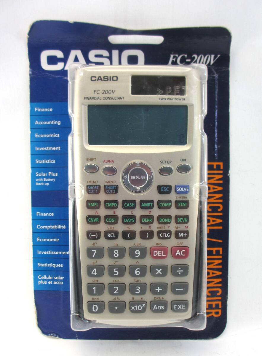 苺414 CASIO カシオ 金融電卓 FC-200V 投資評価（NPV、IRR等）単利計算 複利計算 年賦償還計算 金利変換 日数計算 利益率計算の画像1