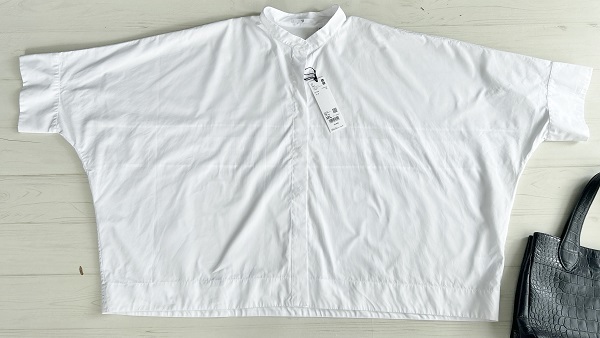 新品+J UNIQLO　ジルサンダー 　スーピマコットンドルマンスリーブシャツ　大きいサイズXXL（15・17号）白　ホワイト_画像9