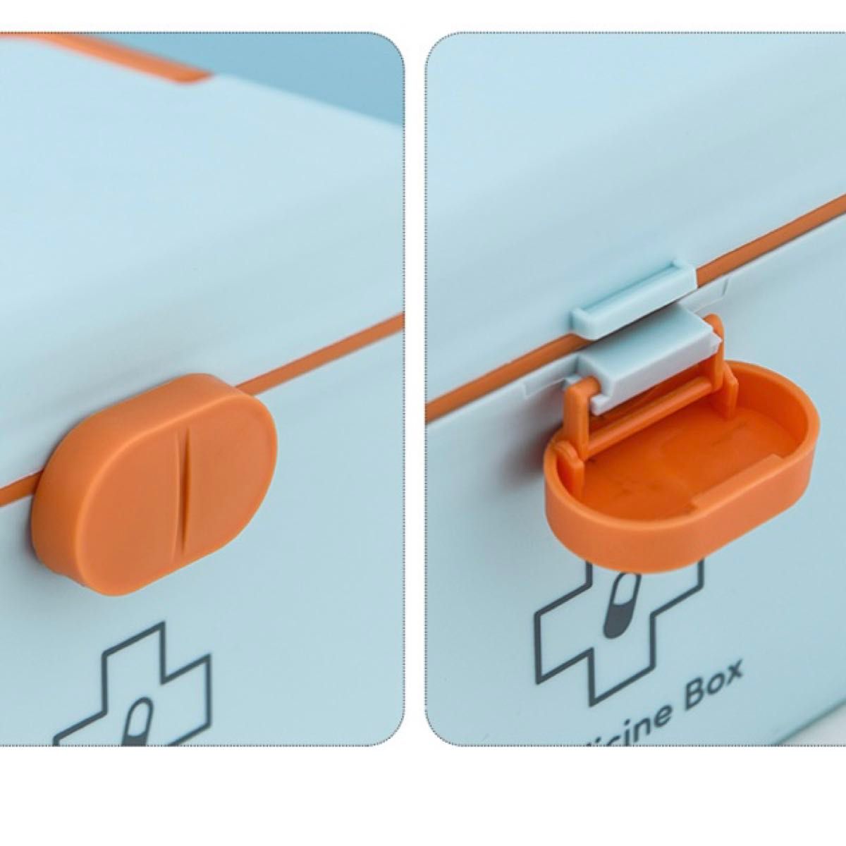 救急箱　薬箱　収納ボックス　青　家庭用　応急処置用　コンパクト　シンプル
