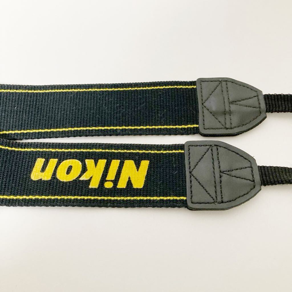 Nikon ニコン 美品 カメラ ストラップ 幅約3.8cm 黒黄色 Y0024_画像4
