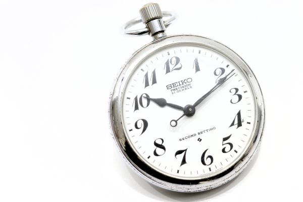 432 SEIKO PRECISION SECOND SETTINGS 21JEWELS 6110-0010 セイコー プレシジョン 21石 機械式 手巻き 懐中時計 鉄道時計の画像3