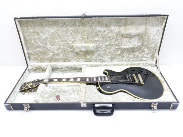 Burny Les Paul model   バーニー レスポール型 ブラック エレキギター ハードケース付  現状の画像1