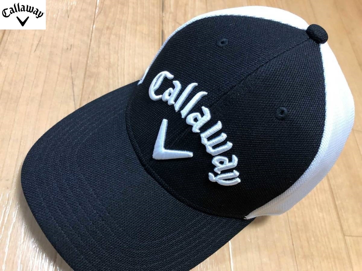 Callaway(キャロウェイ) 吸水速乾 Basic Mesh Cap キャップ C22990105 (ブラック/ホワイト)_画像1