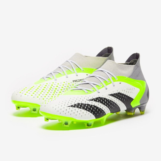 adidas PREDATOR ACCURACY.1 FG サッカースパイク GZ0035(フットウェアホワイト/コアブラック/ルシッドレモン)２７．５CMの画像1