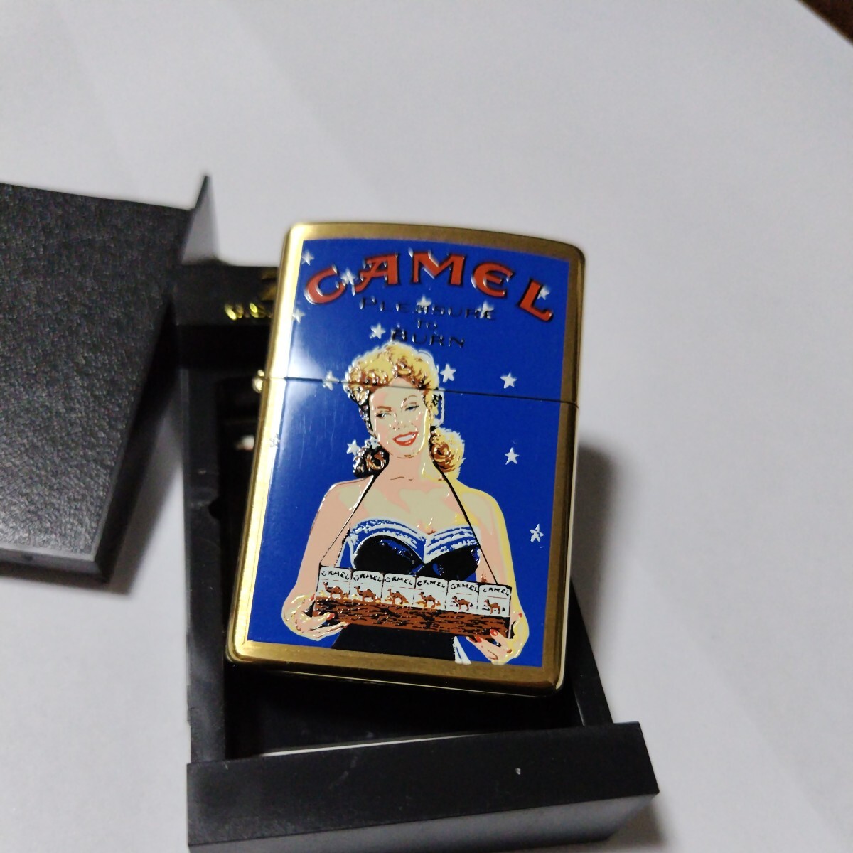 未使用 CAMEL Zippo PLEASURE TO BURN BRASS キャメル ジッポー ブラス 2000年製造 懸賞当選品 希少品 未開封 の画像9