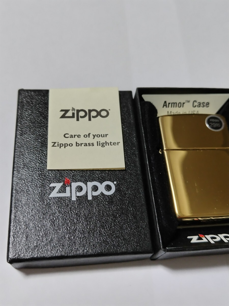 未使用品 Armor Case Zippo Brass Case アーマージッポー ブラスケース #169 ハイポリッシュ仕上げ 2011年製造 未開封 新品の画像7