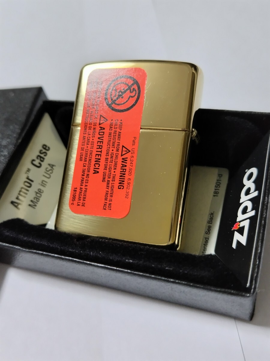 未使用品 Armor Case Zippo Brass Case アーマージッポー ブラスケース #169 ハイポリッシュ仕上げ 2011年製造 未開封 新品の画像2