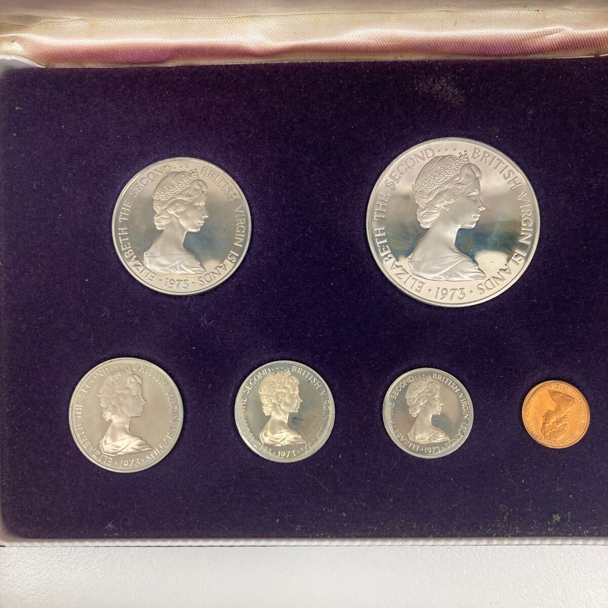 英領 ヴァージン諸島 1973年 プルーフ貨幣セット フランクリンミント 2個セットの画像3