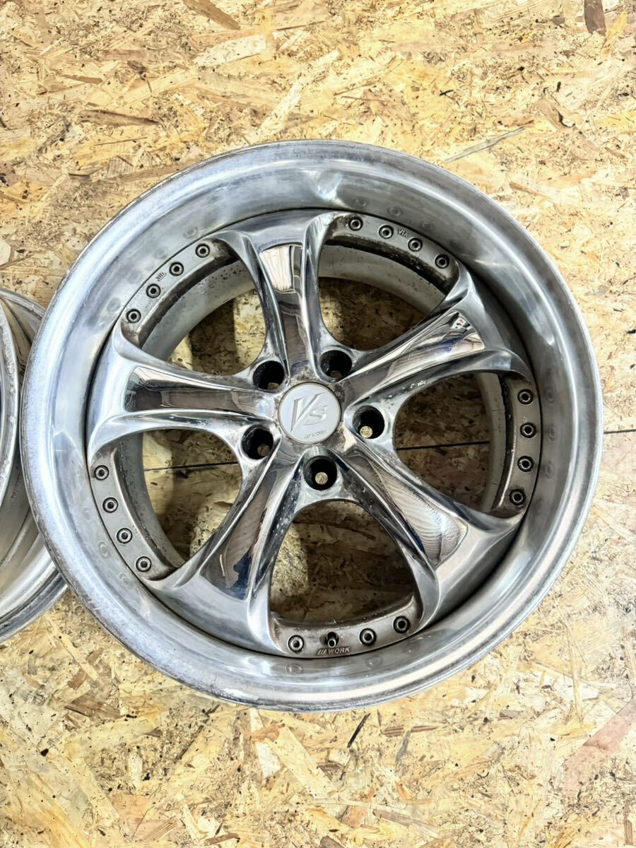 [ rare!]WORK VS-KF 18 -inch 9.5J+15 PCD114.3 5 hole 5H deep rim that time thing out of print plating doli lack Silvia Skyline JZX100 Soarer 