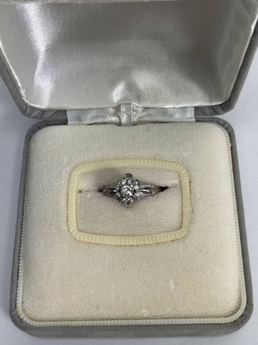 ダイヤモンド リング 指輪 0.35ct フラワーモチーフ pm pt 4.2g プラチナ 天然ダイヤ レディース アクセサリー の画像8