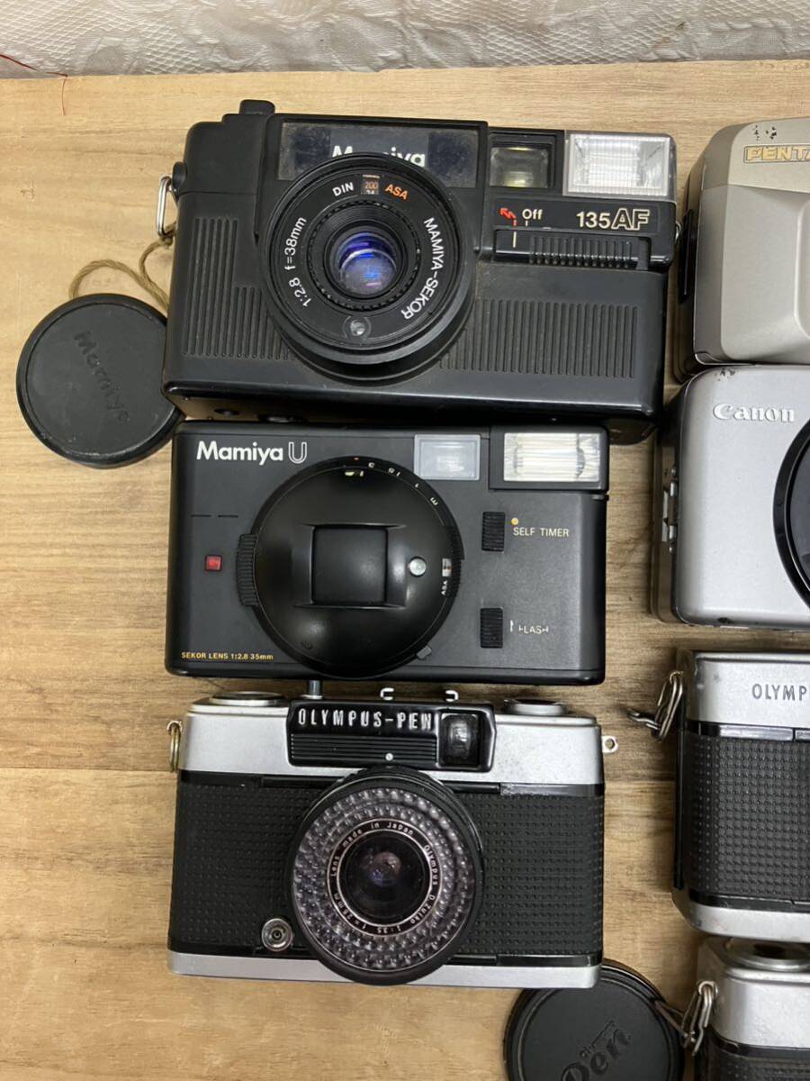 フィルムカメラ ハーフカメラ コンパクトカメラ PENTAX RICOH MAMIYA CANON OLYMPUS EE-3 ESPIO HALF AUTO 等 大量 まとめ ジャンク扱い