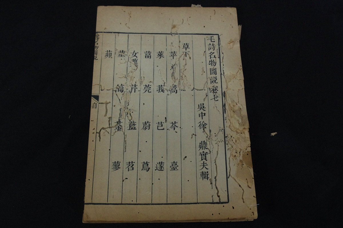 4毛詩名物図説9巻 唐本木板摺 版画本 帙入四冊揃 乾隆刊 検古書古文書和本唐本漢籍古典籍毛詩品物図攷の画像8