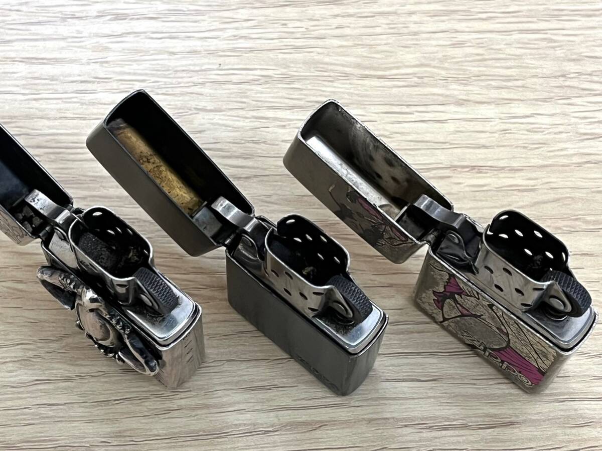 ◇◆3493　ZIPPO　ジッポ　ライター　おまとめ　3個　着火未確認　火花未確認　現状保管品◆◇_画像4