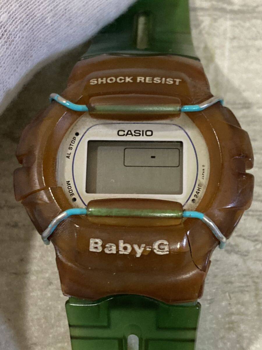 電池切れ？ 詳細不明 ベビーG カシオ 腕時計 グリーン Baby-G CASIO BG-100 ブラウン クリックポスト対応のみ 0402-6の画像6