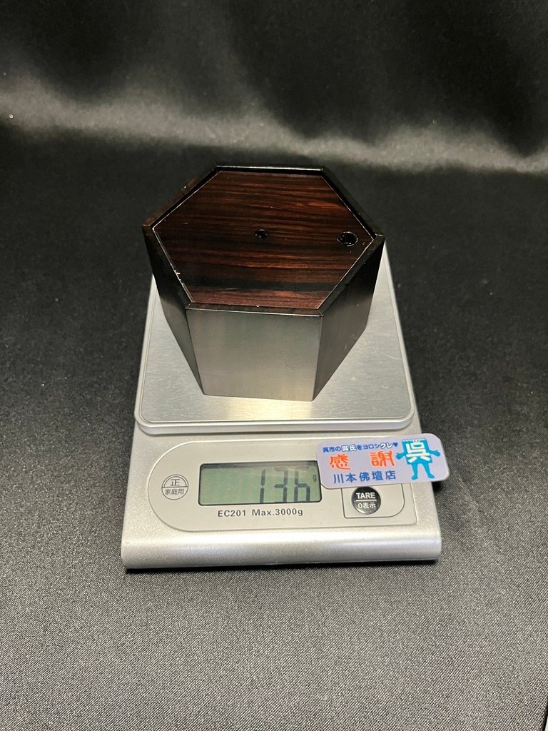 アウトレット品「黒檀製/小物入れ/箱台/六角/りん台/継ぎ目の補修をしています」仏像台/手元供養/木製/川本仏壇店/川本仏_画像1