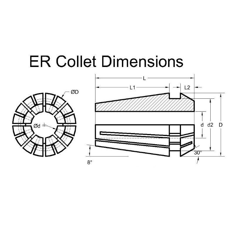 ER16 穴径 11.5mm コレットチャック_画像2