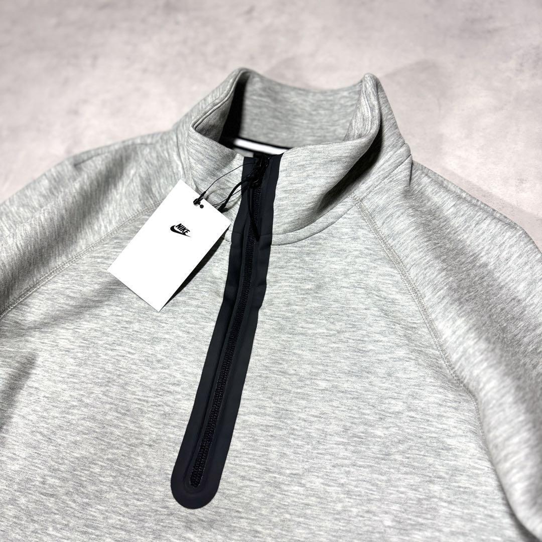 新品 Lsize ナイキ テックフリース スウェット ハーフジップ シャツ NIKE TECH FLEECE 滑らかな肌触り 人気 定番 上質 グレー パーカー