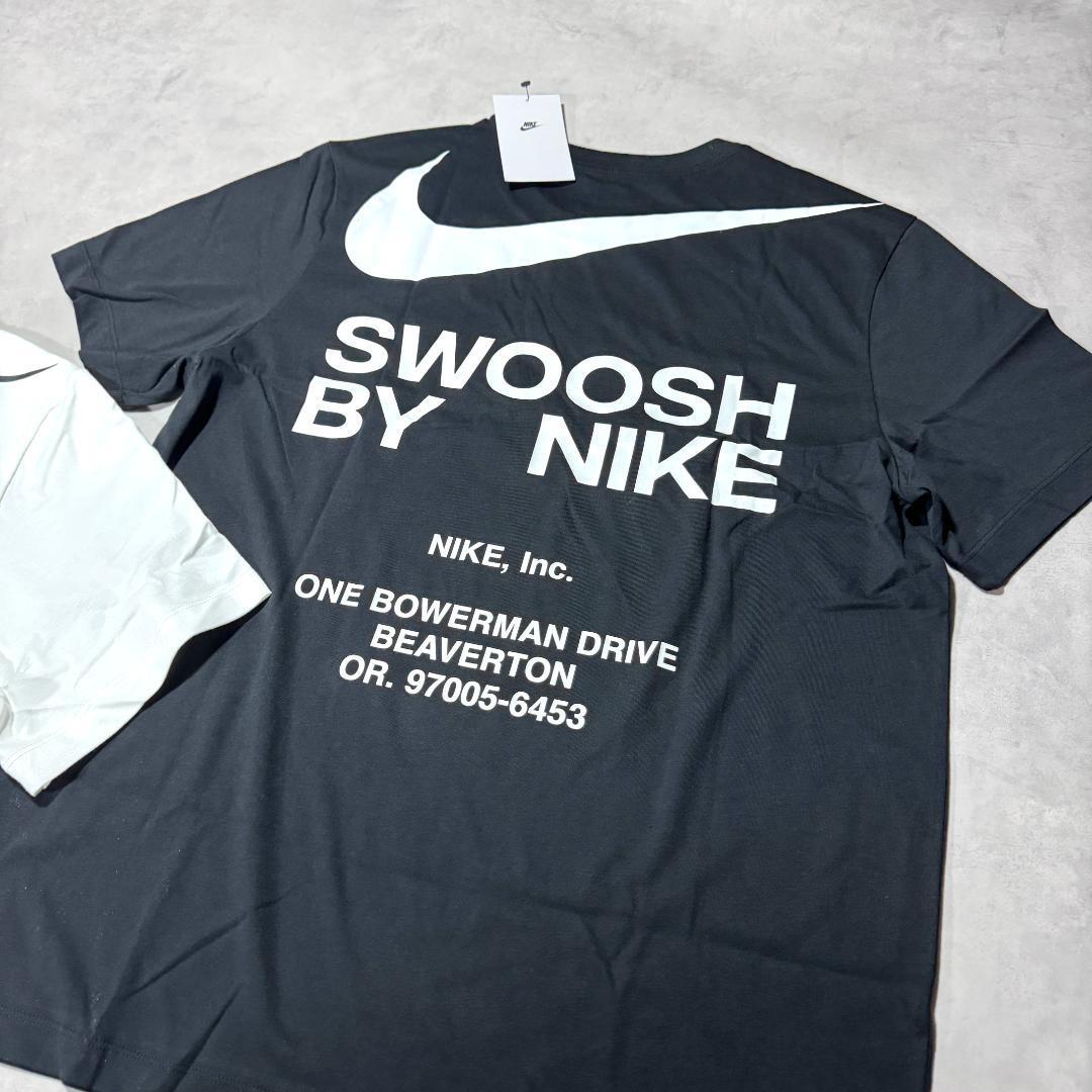 新品 2XLsize ナイキ 半袖 Tシャツ 2枚セット 人気 プリント ロゴ まとめ 白 黒 ビッグロゴ スウッシュ SWOOSH BY NIKE スポーツ ジム 服