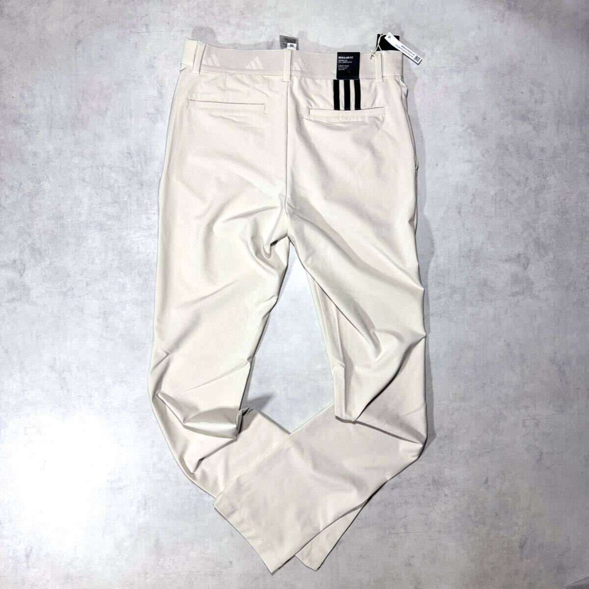 1 jpy ~ waist 79 Adidas Golf EX stretch Golf pants adidas golf regular price 1 ten thousand beige Logo slacks elasticity waist rubber 