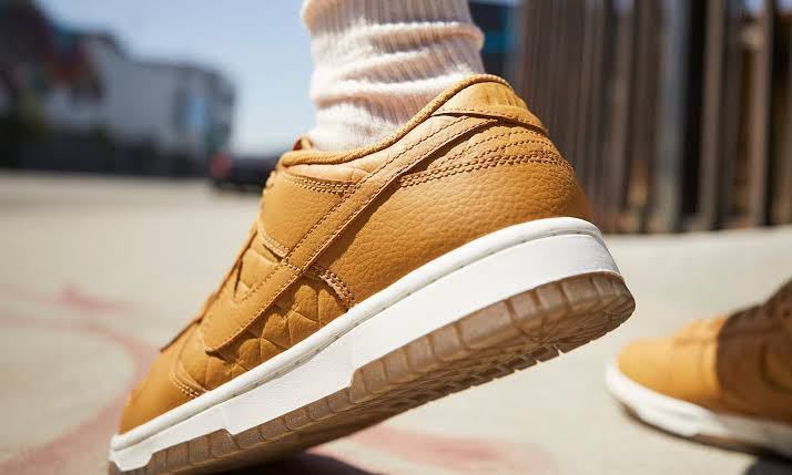 1円~ 27.5cm 新品 NIKE DUNK LOW WHEAT ウィート 本革 レザー ナイキ ダンク ロー ブラウン 白 スニーカー ダイヤカット シューズ 人気_画像10